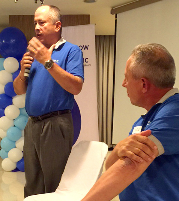 WELCOME TO ABOITIZ. EIA addressing the audience at Republic's Makati Office.