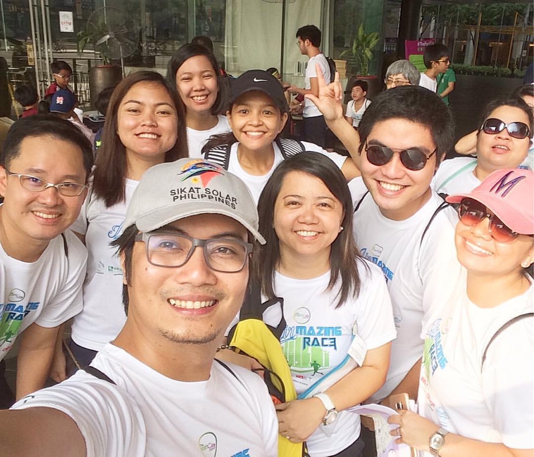 A-PEOPLE SUPPORT THE CLEAN AIR CAMPAIGN IN BGC. Team members from AEV Risk Management Team (Jay Guevarra and Maan Capistrano), AEV Reputation Management Department (Thet Mesias, Franz dela Fuente, Dave Devilles, Gloidz Papas, and Cristi Biyo), and WeatherPhilippines Foundation (Kaye Rosario-Sanngalang and Jam Salazar) helped facilitate the Amazing Race-styled competition that aims to educate the youth about the importance of clean air in the city.