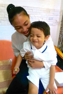 Amy with her son, Myca.