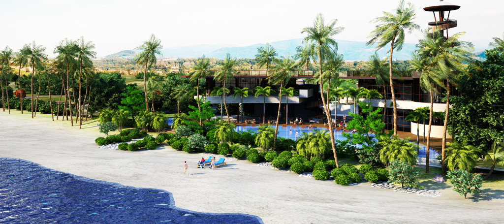 Artist's perspective of Seafront Residences Beachfront Clubhouse