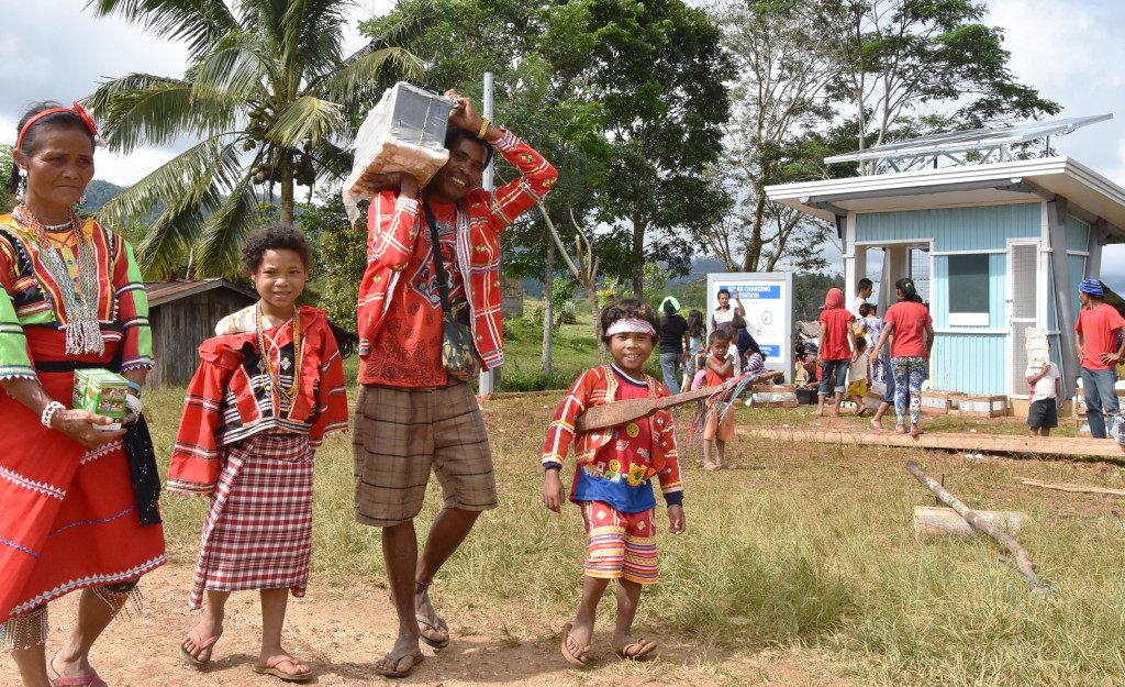 BRINGING LIGHT TO HOMES. Forty (40) Lumad households received Deep Cycle Batteries, which will be charged using the solar charging station installed by Davao Light and Power Co. at Sitio Malambuon, Malabog, Paquibato District, Davao City.