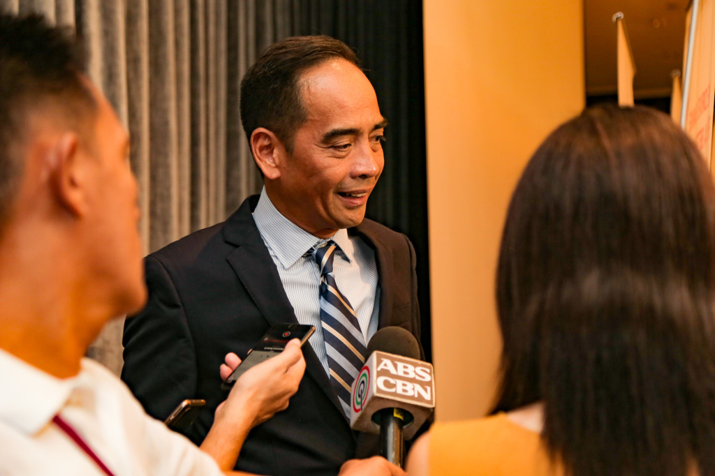 AboitizPower COO Manny Rubio speaks to members of the media at the press conference for the Aboitiz 2019 Annual Stockholders Meeting.