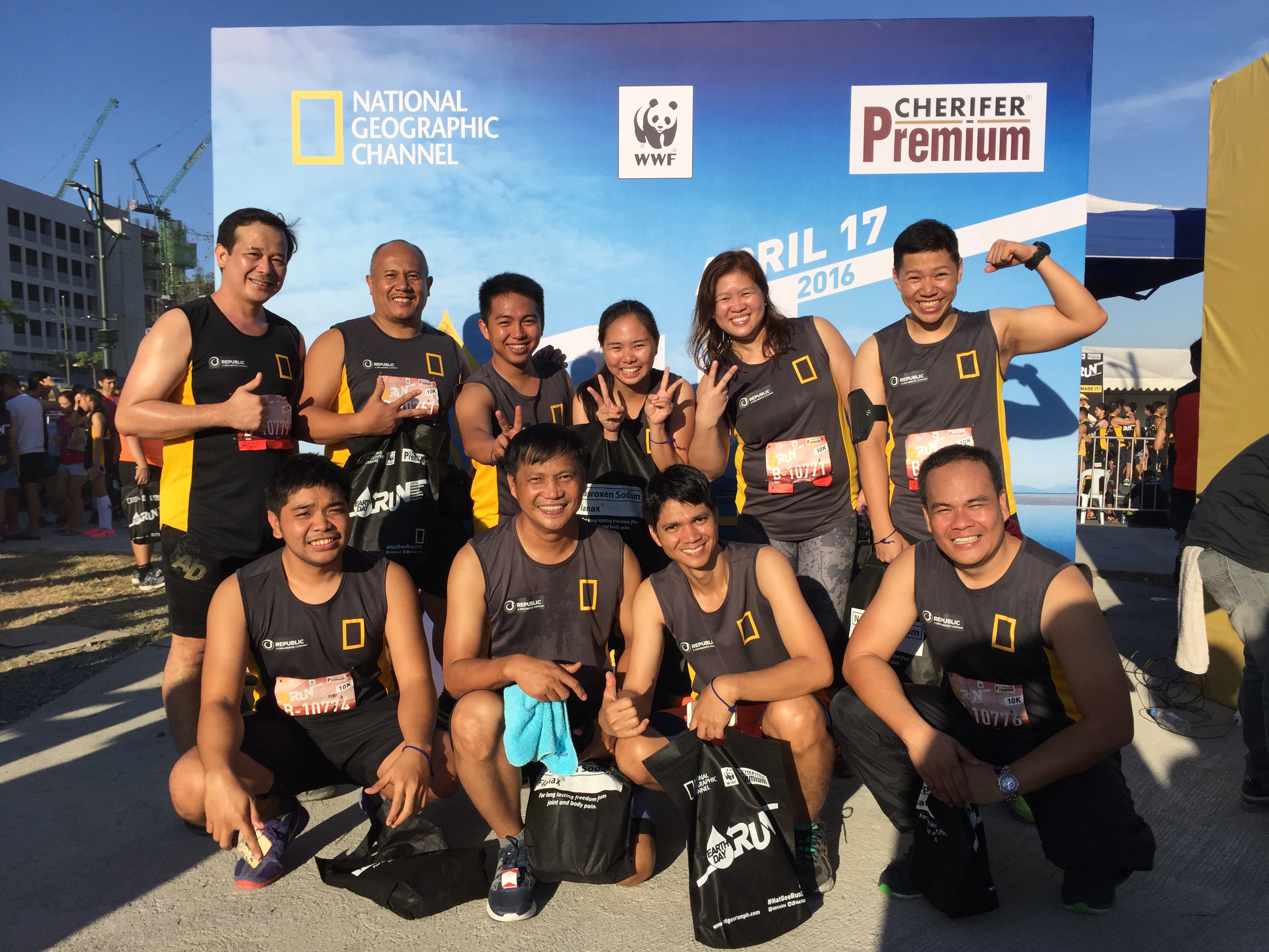 Eco Warriors from Republic Norzagaray, from left to right, standing: Ricky Pascual, Arnold Alforque, Bojo Macaraeg, Rose Ann Villanueva, Thess Cantero, Ivan Herrera; front row: Lorin Robinson, Manny Ocon, Josh dela Passion, Jonathan Manalo