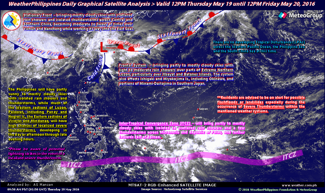 FIGURE 4. This WPF Graphical Satellite Analysis from last May 19 shows the location of the ITCZ.