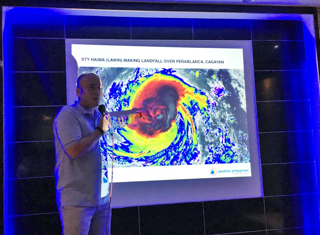 WeatherPhilippines Senior Typhoon Specialist David Padua during the conduct of Tropical Cyclone 101. 