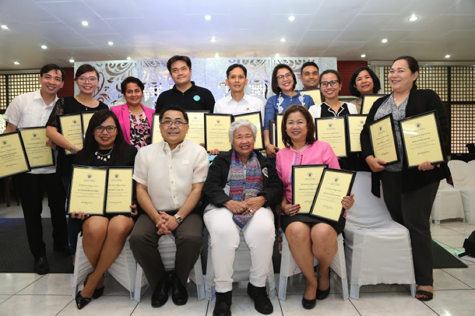 Representatives of Aboitiz business units and foundations with DepEd Secretary Leonor Briones during DepEd’s Appreciation Ceremony. The event recognized various for companies their support for public schools nationwide through the Adopt-A-School Program.
