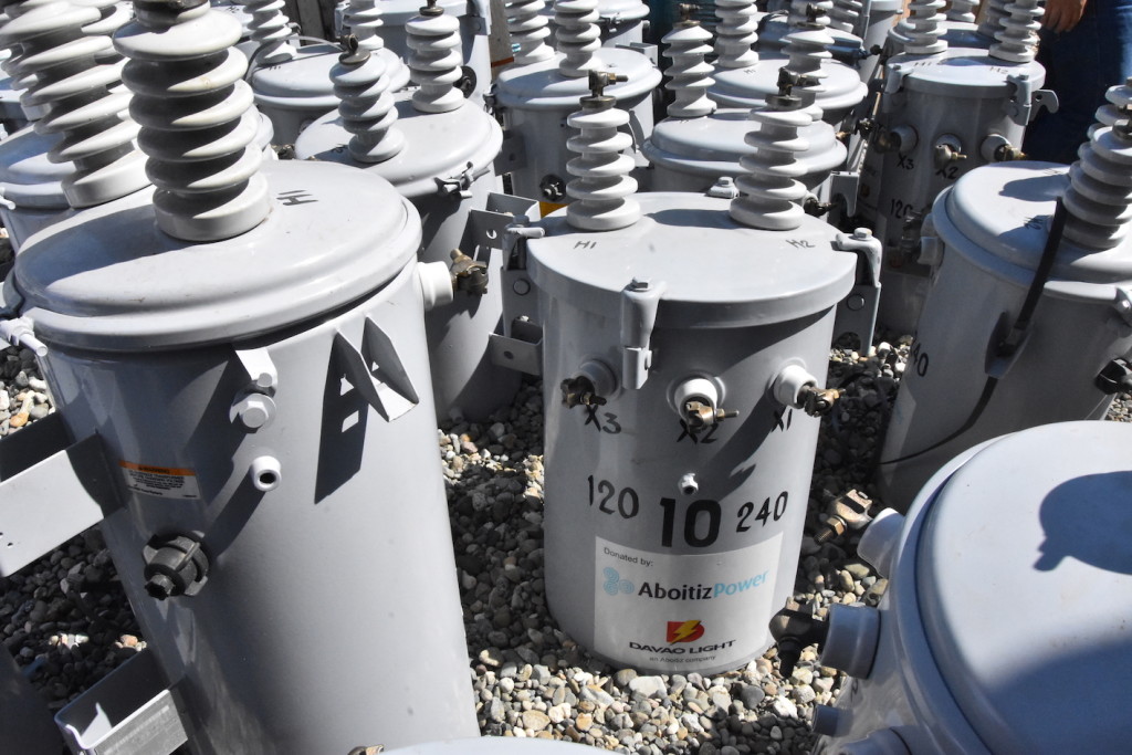Distribution transformers donated by AboitizPower to Lanao del Sur Electric Cooperative, Inc. (LASURECO).