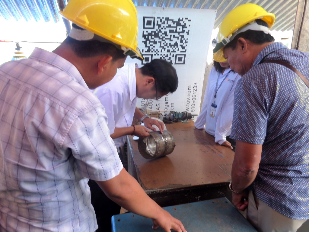 SKILLFUL HANDIWORK. Aboitiz Contsruction Corporate Office Manager Elliezer M. Simega showing pipeworks of STEFTI.